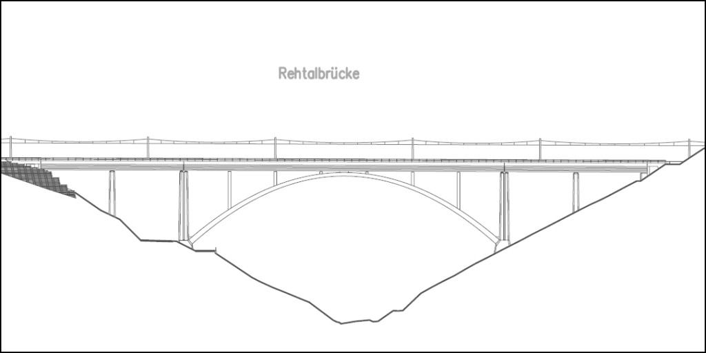 Schematische Darstellung der Rehtalbrücke